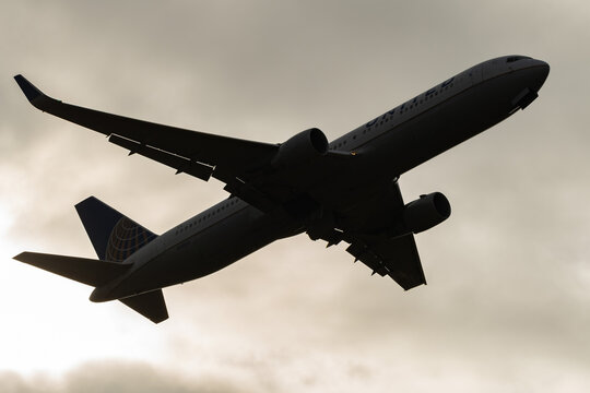 N-685UA United Airlines Boeing 767-3CBER jet in Zurich in Switzerland 4.1.2024