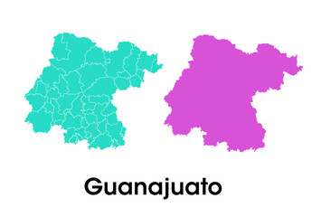 Guanajuato state map in mexico