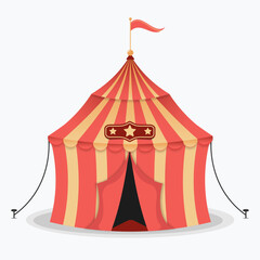 Circus tent in red and yellow color