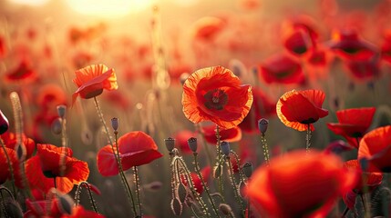 Field of Remembrance with Red Poppies