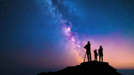 Fototapeta premium Family Stargazing Adventure