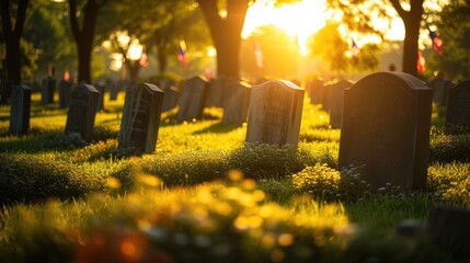Solemn Tombstone Memorial