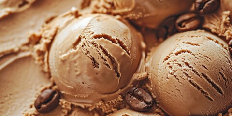 Tasty coffee ice cream, background