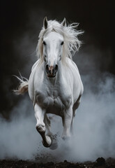 Obraz na płótnie Canvas Beautiful horse galloping, running stallion poster idea