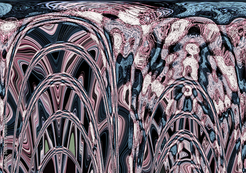 Poster abstract elegant layered wavy texture. multicolored lines are grouped in waves, arcs, swirls and loc
