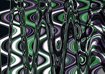 Abstract wavy background. Wavy thin lines are grouped, arranged on different layers and create an interesting pattern against a dark background. Illustration.