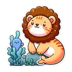 Generative AI Cute Little sea lion Sticker, cute baby pinniped sticker, cool sea lion stickers, lovely Little baby sea lion Sticker, adorable little sea lion stickers, adorable baby pinniped sticker