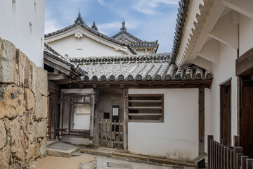 Himeji Castle in Japan.
Inside quarters and gates inside Himeji castle.