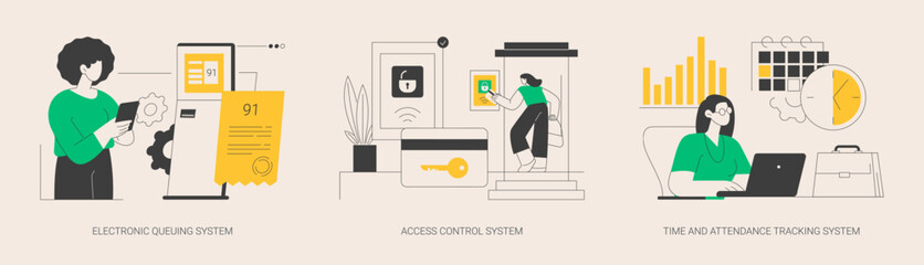 Digital tracking systems abstract concept vector illustrations.