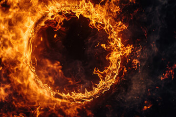 Intense Circle Of Fiery Flames