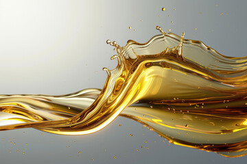 Elegant Olive Oil Splash With Wave-Like Impact