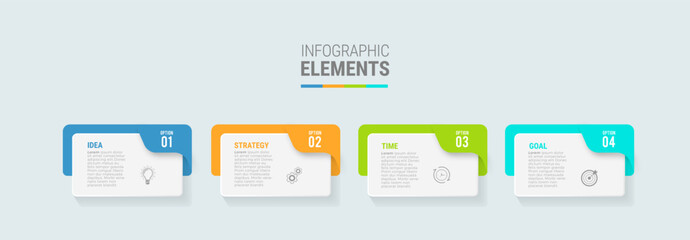 Modern infographic design icons 4 options or steps - obrazy, fototapety, plakaty