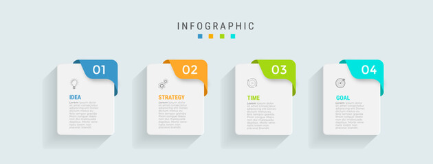 Modern infographic design icons 4 options or steps - obrazy, fototapety, plakaty