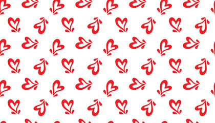 Romantic Seamless pattern with curly hearts. Vector illustration with hearts ornament. Valentines day wrapping paper. Cover hearts print.