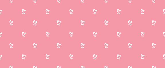 Seamless pattern with chaotic hearts. Vector illustration with hearts ornament. Valentines day wrapping paper. Cover hearts print.