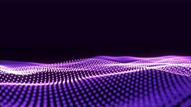 A stunning surface made up of neon glow particles that form waves of light. Fascinating seamless cyclonic animation.
