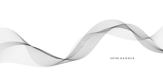 Modern Vector Background with Black Wavy Lines