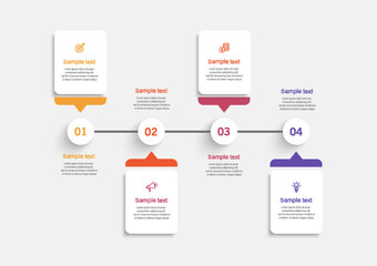 Business infographic design template with 4 options, steps or processes. Can be used for workflow layout, diagram, annual report, web design	