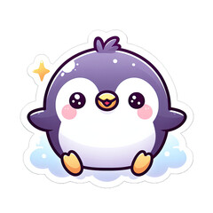 Fototapeta premium Generative AI Cute Little Penguin Sticker, cute little baby penguin sticker, Adorable little penguin stickers, Little penguin Sticker, funny penguin stickers, adorable little penguin stickers