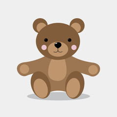 Vector teddy bear icon, flat