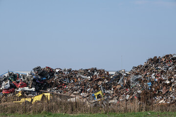 large waste recycling station panorama