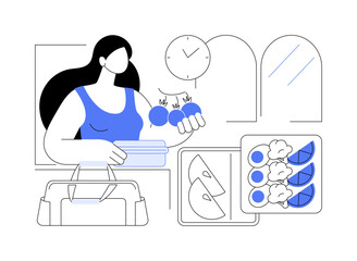 Packing healthy lunchbox isolated cartoon vector illustrations.