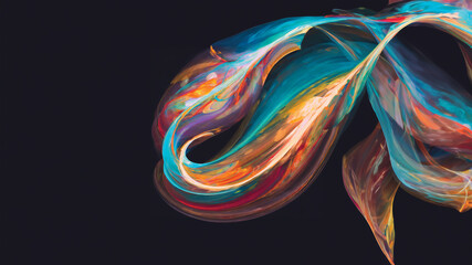 Abstract swirls of vibrant colors and fluid shapes, AI generated