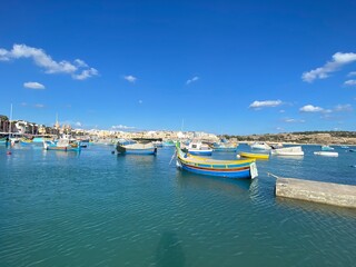 boats in the port. 
Marsaxlokk Malta