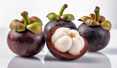 Obraz premium mangosteen on a white background