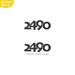 Creative Happy New Year 2490 Logo Design