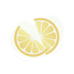 Pieces of ripe sour lemon. Yellow citrus fruit. Fresh healthy organic food