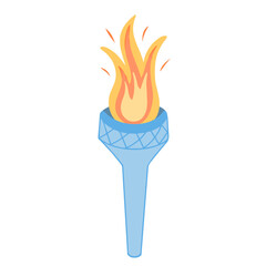 Torch, fire. Vector Illustration for printing, backgrounds, covers and packaging. Image can be used for greeting cards, posters, stickers and textile. Isolated on white background.