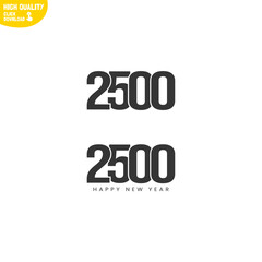 Creative Happy New Year 2500 Logo Design