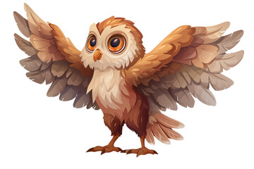 Illustration of a cute Harpy isolated on white background.