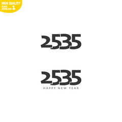 Creative Happy New Year 2535 Logo Design