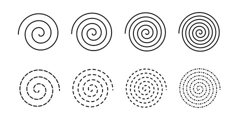 Simple spirals collection – Linear decorative spirals