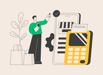 NFC connection abstract concept vector illustration.