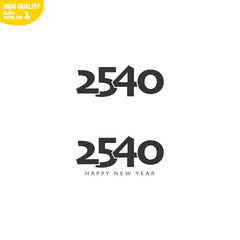 Creative Happy New Year 2540 Logo Design