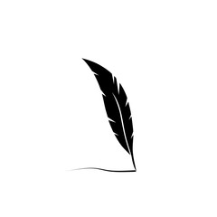 Feather pen logo and symbol isolated on white background