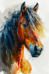 Iceland Horse Kunst Bild Malerei Wasserfarbe