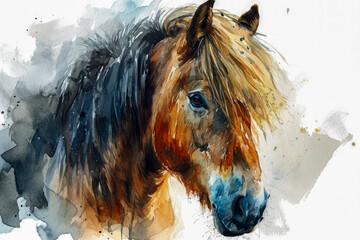 Iceland Horse Kunst Bild Malerei Wasserfarbe