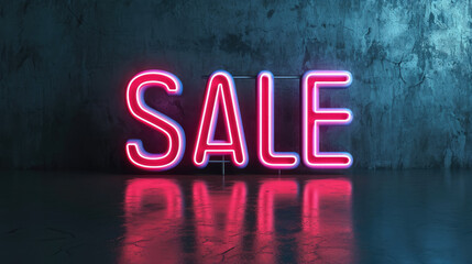 the word sale written with neon lights on the wall, marketing, store, shopping, business, discounts, ad, inscription, sign, lettering, font, interior, lamp