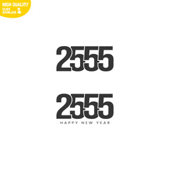 Creative Happy New Year 2555 Logo Design