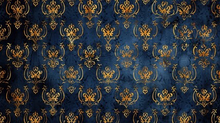 Blue and Gold Wallpaper With Elegant Designs for Stylish Interiors