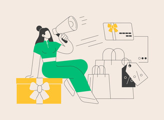 Discount and loyalty card abstract concept vector illustration.