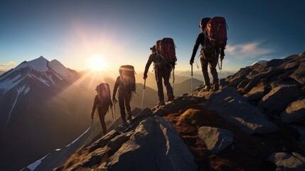 scene of climbers collaborating to bridge the sunlight gap
