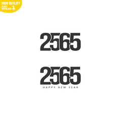 Creative Happy New Year 2565 Logo Design