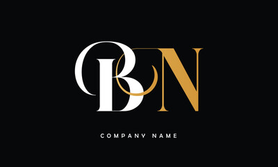 BN, NB, B, N Abstract Letters Logo Monogram - obrazy, fototapety, plakaty