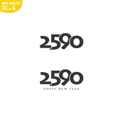 Creative Happy New Year 2590 Logo Design