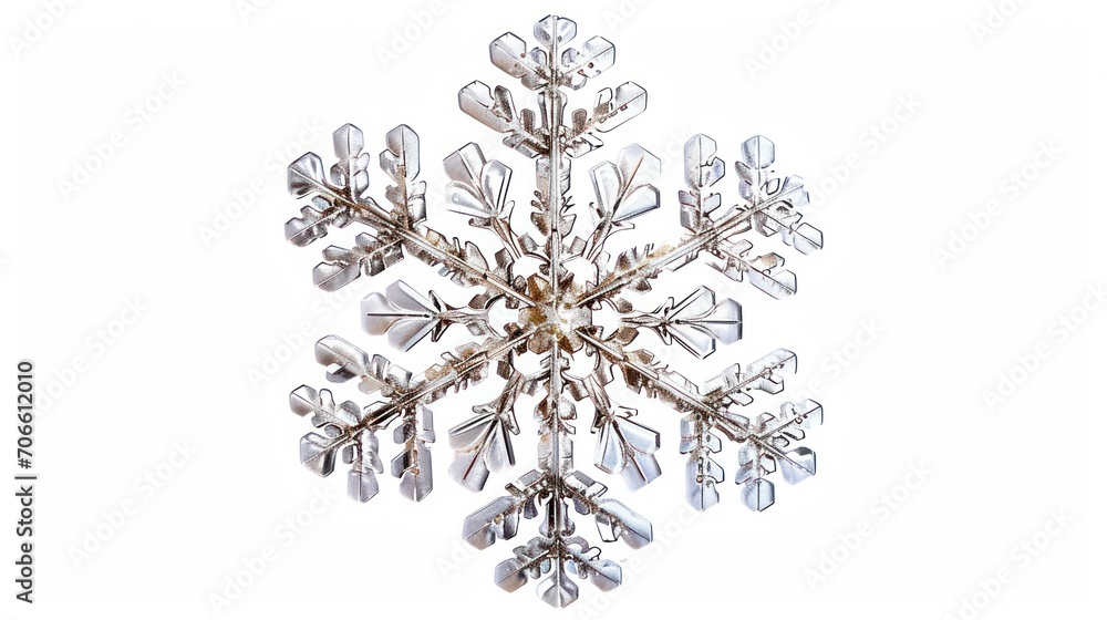 Aufkleber detailed image of a snowflake on a plain white background showcasing its intricate design